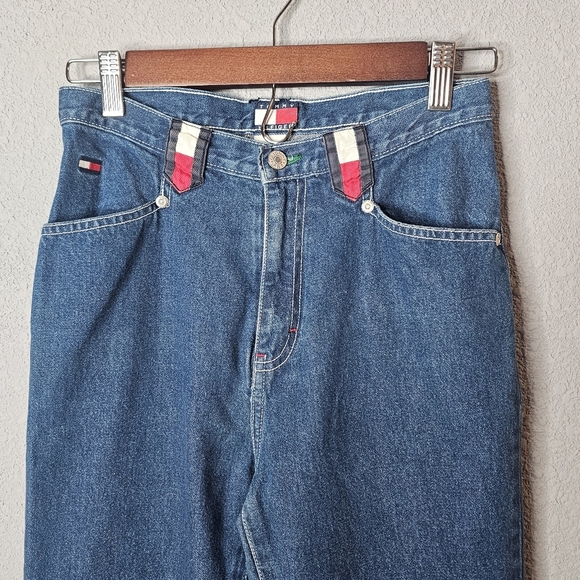 Vtg Tommy Hilfiger Womens 14 Bootcut Dark Blue Jeans Vintage Y2K - Picture 2 of 12